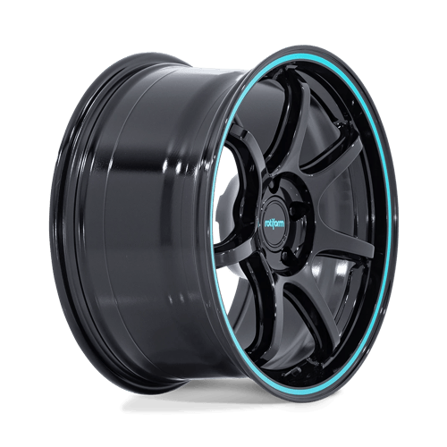 Rotiform RC208 BPU – 19X10.5 – 5X112 – 35 mm – GLOSS BLACK W/ TEAL STRIPE
