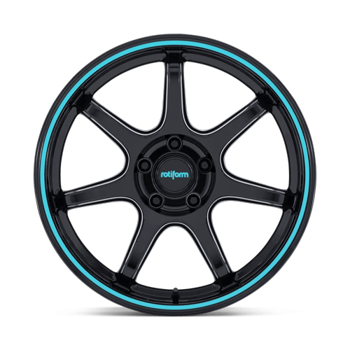Rotiform RC208 BPU – 19X8.5 – 5X114.3 – 20 mm – GLOSS BLACK W/ TEAL STRIPE