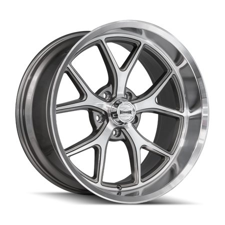 Ridler Wheels 661 – 20x10, 5x120.65, 0 – Gloss Grey With Diamond Cut Face And Lip