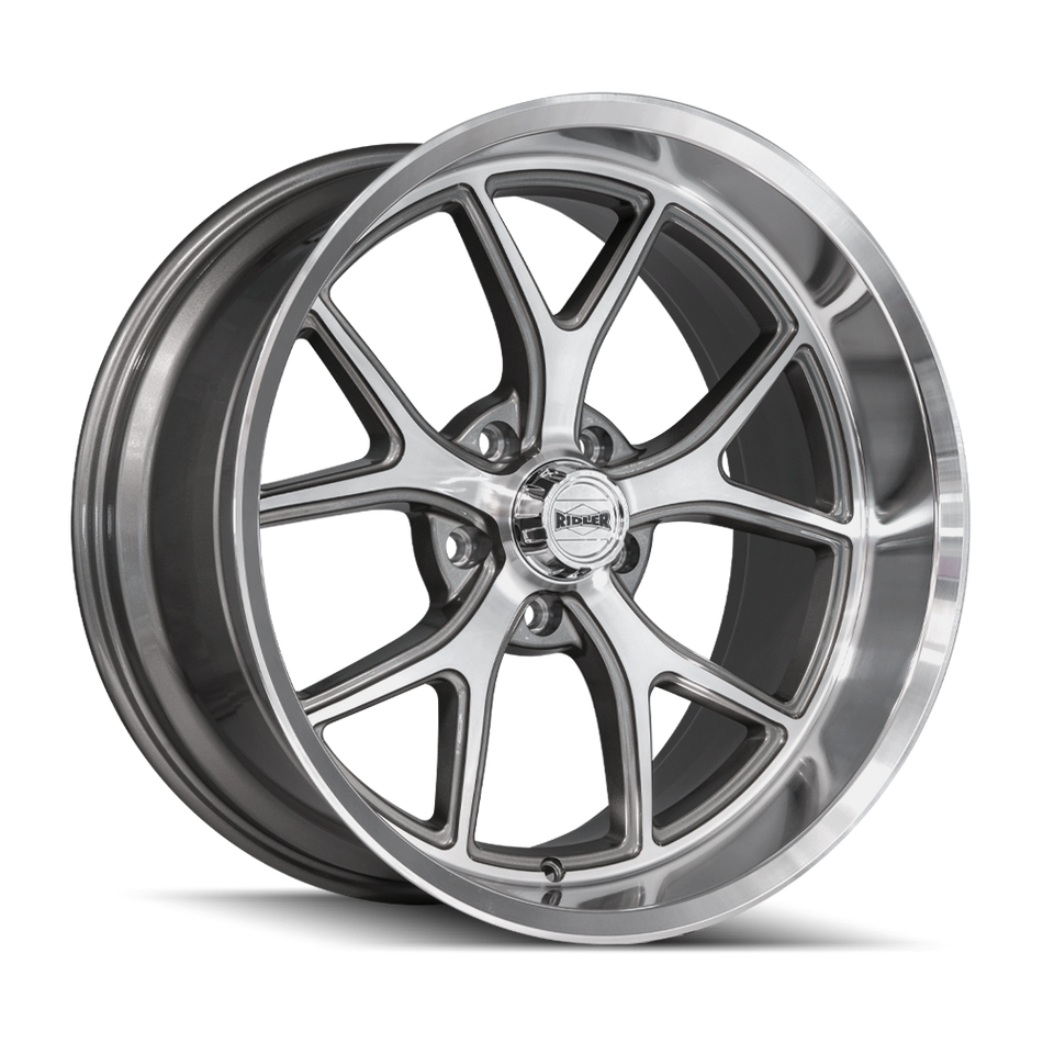 Ridler Wheels 661 – 20x8.5, 5x120.65, 0 – Gloss Grey With Diamond Cut Face And Lip