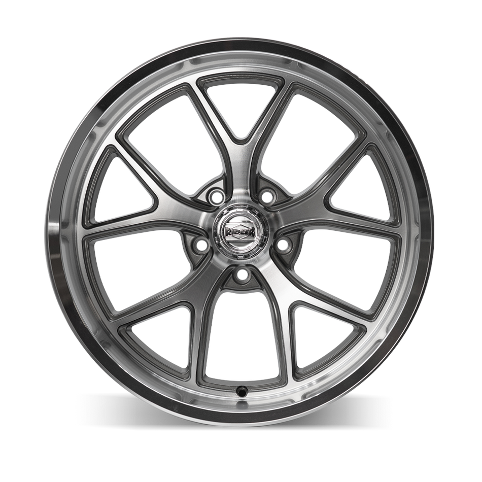 Ridler Wheels 661 – 20x8.5, 5x127, 0 – Gloss Grey With Diamond Cut Face And Lip