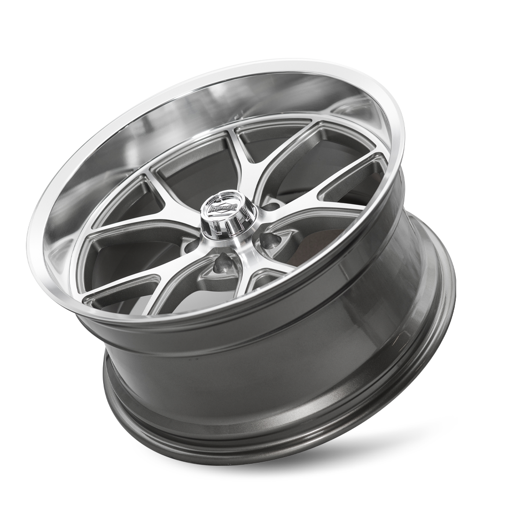 Ridler Wheels 661 – 20x10, 5x120.65, 0 – Gloss Grey With Diamond Cut Face And Lip