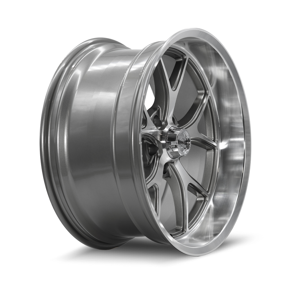 Ridler Wheels 661 – 20x10, 5x120.65, 0 – Gloss Grey With Diamond Cut Face And Lip