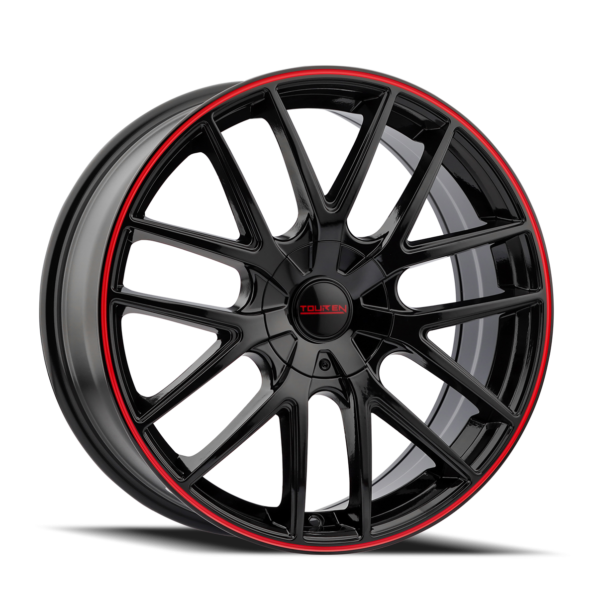 Touren Wheels TR60 – 17x7.5, 5x110/5x115, +42 – Gloss Black With Red Ring