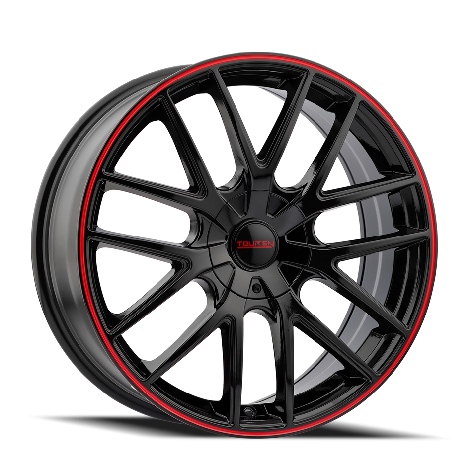 Touren Wheels TR60 – 17x7.5, 5x110/5x115, +42 – Gloss Black With Red Ring