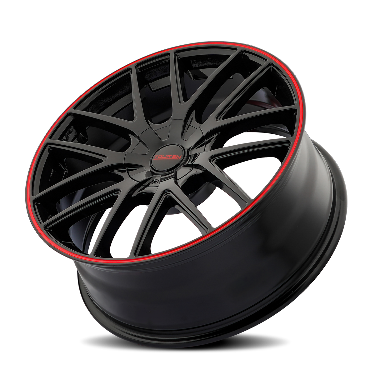 Touren Wheels TR60 – 17x7.5, 5x110/5x115, +42 – Gloss Black With Red Ring