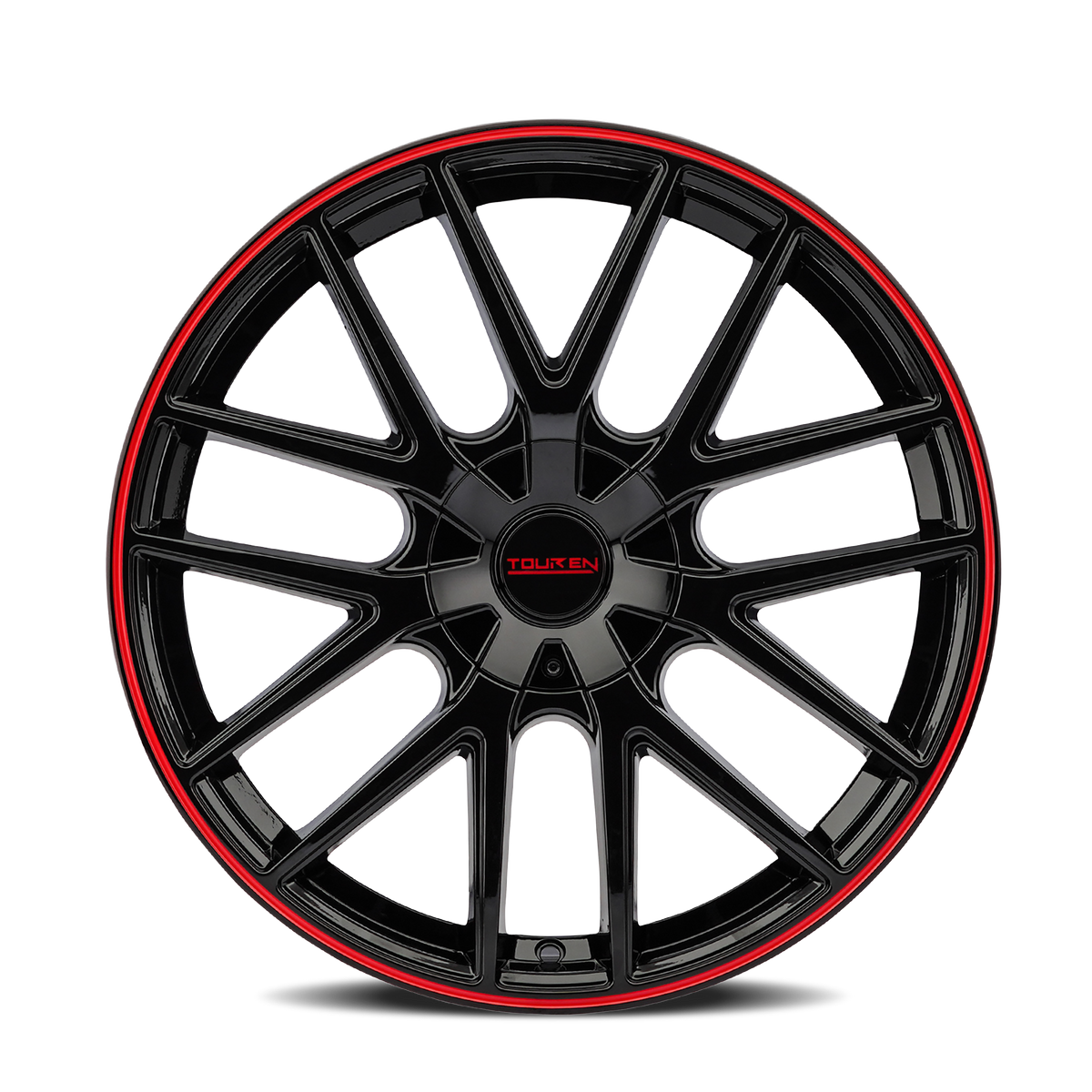 Touren Wheels TR60 – 17x7.5, 5x110/5x115, +42 – Gloss Black With Red Ring