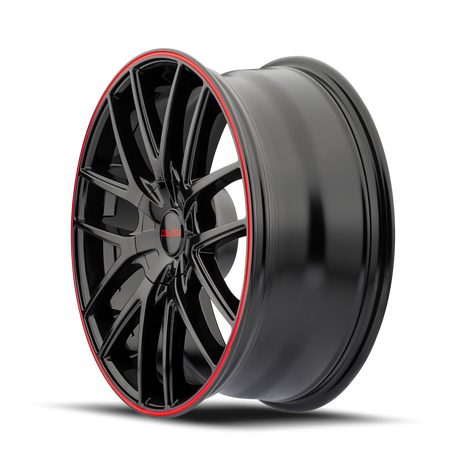 Touren Wheels TR60 – 17x7.5, 5x110/5x115, +42 – Gloss Black With Red Ring