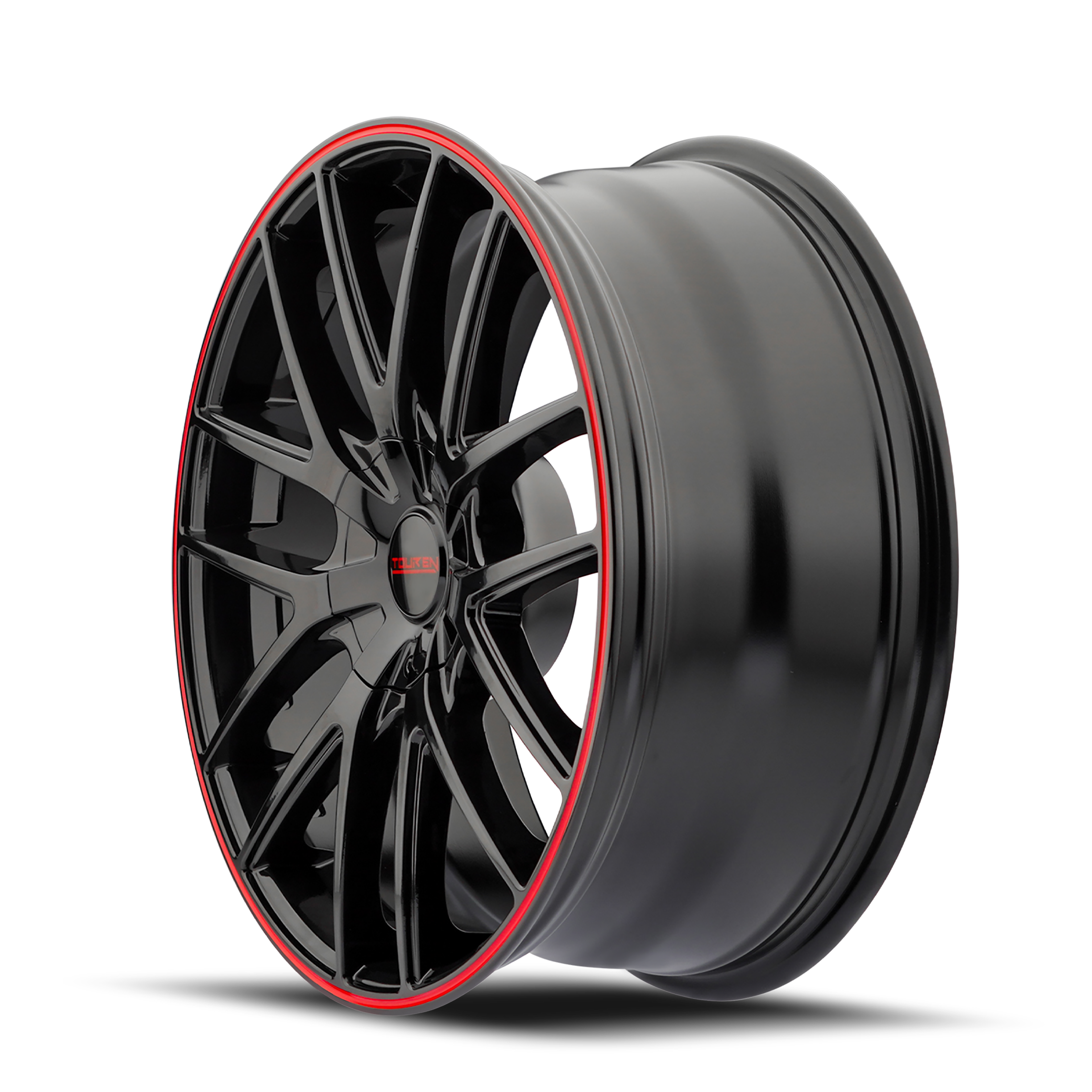 Touren Wheels TR60 – 18x8, 5x115/5x120, +20 – Gloss Black With Red Ring