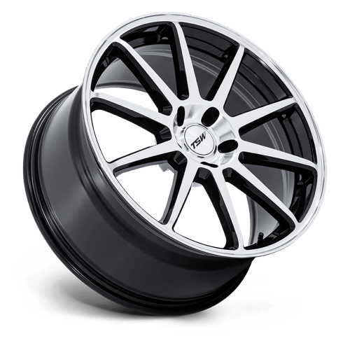 TSW TW004 CANARD – 20X9 – 5X112 – 27 mm – GLOSS BLACK W/ MACHINED FACE
