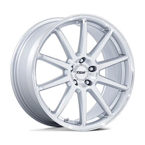 TSW TW004 CANARD – 19X10.5 – 5X114.3 – 43 mm – GLOSS SILVER W/ MACHINED FACE
