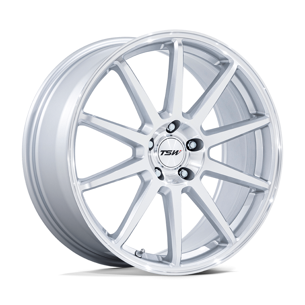 TSW TW004 CANARD – 20X10.5 – 5X112 – 30 mm – GLOSS SILVER W/ MACHINED FACE