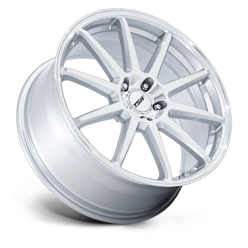 TSW TW004 CANARD – 19X10.5 – 5X114.3 – 43 mm – GLOSS SILVER W/ MACHINED FACE