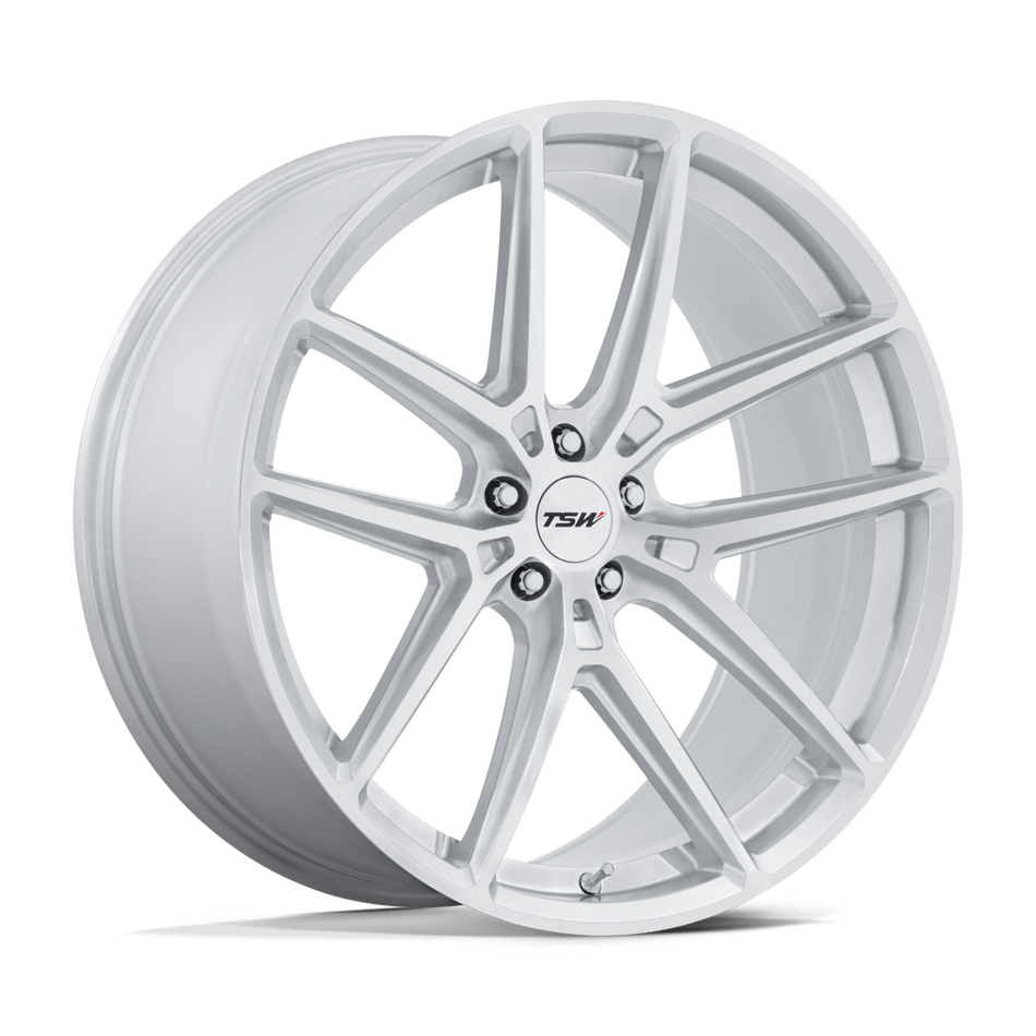 TSW TW006 IMOLA – 19X8.5 – 5X100 – 35 mm – GLOSS SILVER W/ MACHINED FACE