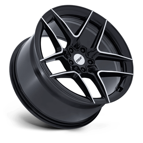 TSW TW008 SLIPSTREAM – 19X8.5 – 5X114.3 – 35 mm – GLOSS BLACK W/ MACHINED FACE