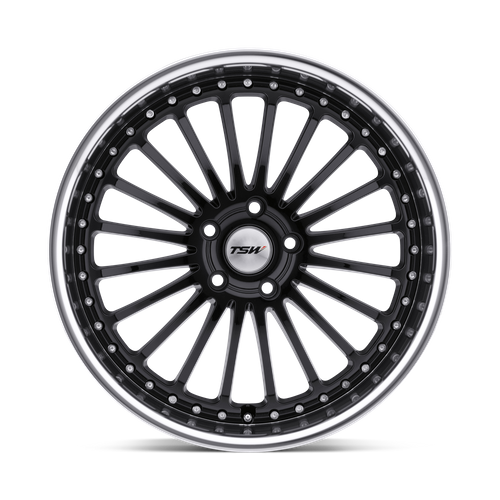 TSW SILVERSTONE – 17X8 – 5X110 – 40 mm – GLOSS BLACK W/ MIRROR CUT LIP