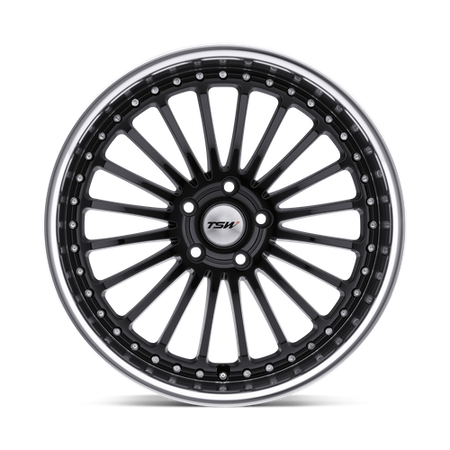 TSW SILVERSTONE – 17X8 – 5X110 – 40 mm – GLOSS BLACK W/ MIRROR CUT LIP
