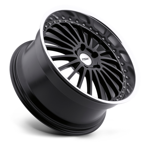 TSW SILVERSTONE – 17X8 – 5X110 – 40 mm – GLOSS BLACK W/ MIRROR CUT LIP