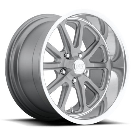 US Mag 1PC U111 RAMBLER – 15X8 – 5X120.65 – 1 mm – TEXTURED GRAY W/ DC LIP