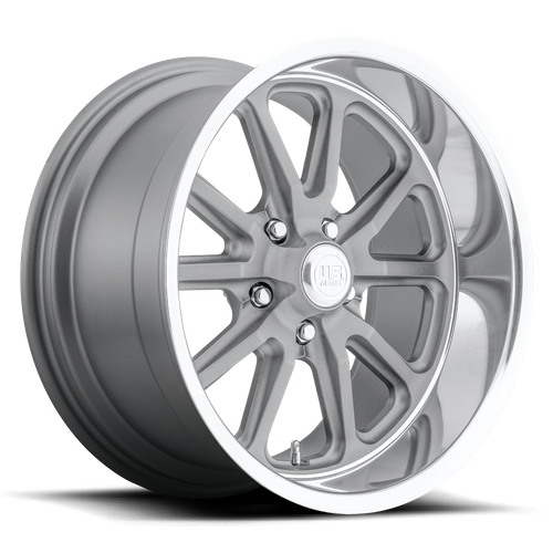 US Mag 1PC U111 RAMBLER – 15X7 – 5X120.65 – 1 mm – TEXTURED GRAY W/ DC LIP