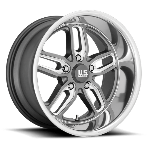 US Mag 1PC U129 CTEN – 18X8 – 5X120.65 – 1 mm – MATTE GUN METAL MILLED