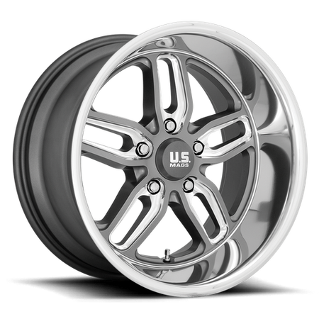 US Mag 1PC U129 CTEN – 18X8 – 5X120.65 – 1 mm – MATTE GUN METAL MILLED