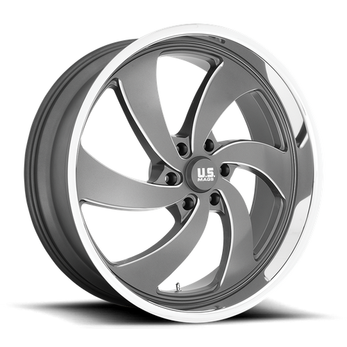 US Mag 1PC U133 DESPERADO – 24X9 – 5X127 – 1 mm – ANTHRACITE MILLED DIAM-CUT LIP