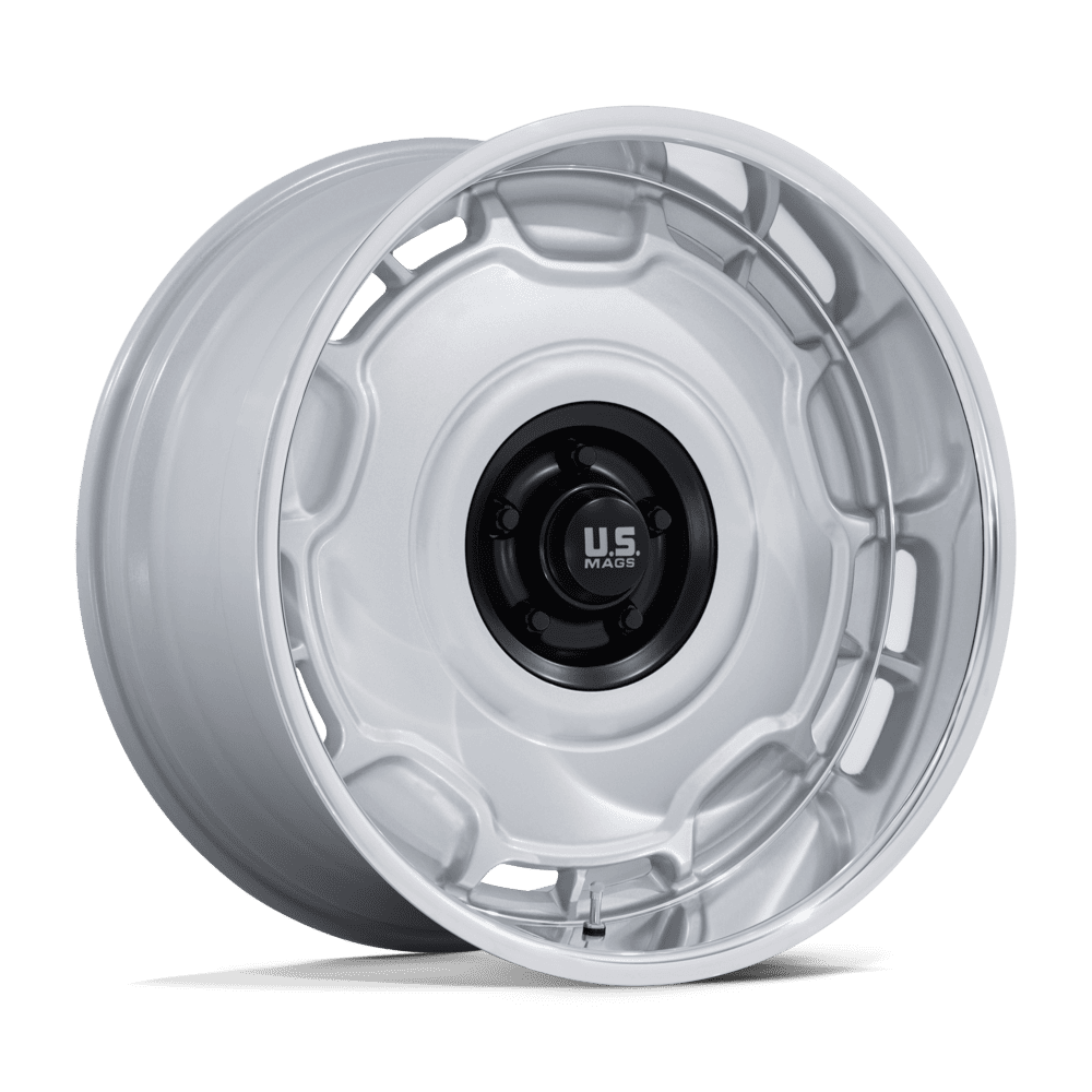 US Mag 1PC UC146 ARLINGTON – 22X9 – 5X127 – 15 mm – SILVER M-BLK CENTER W/ DC-LIP