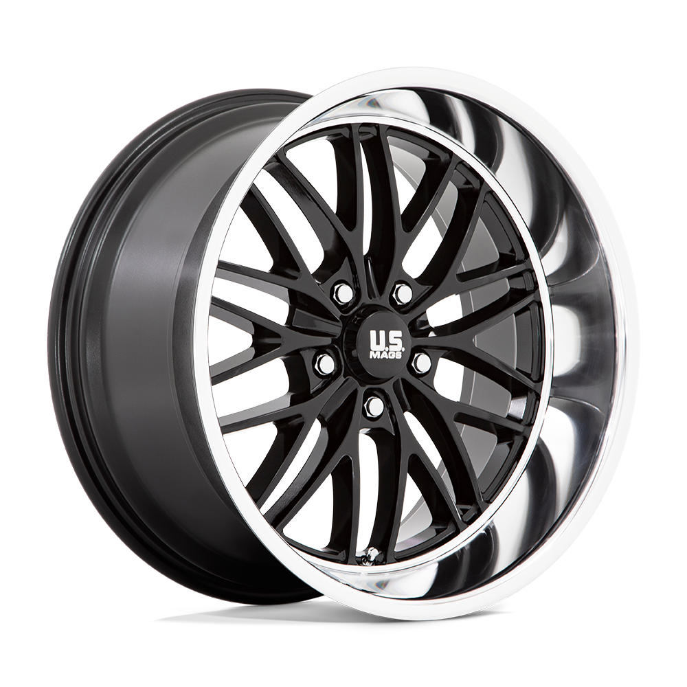 US Mag 1PC U138 SANTA CRUZ – 20X10 – 5X127 – 6 mm – GLOSS BLACK W/ DIAMOND CUT LIP