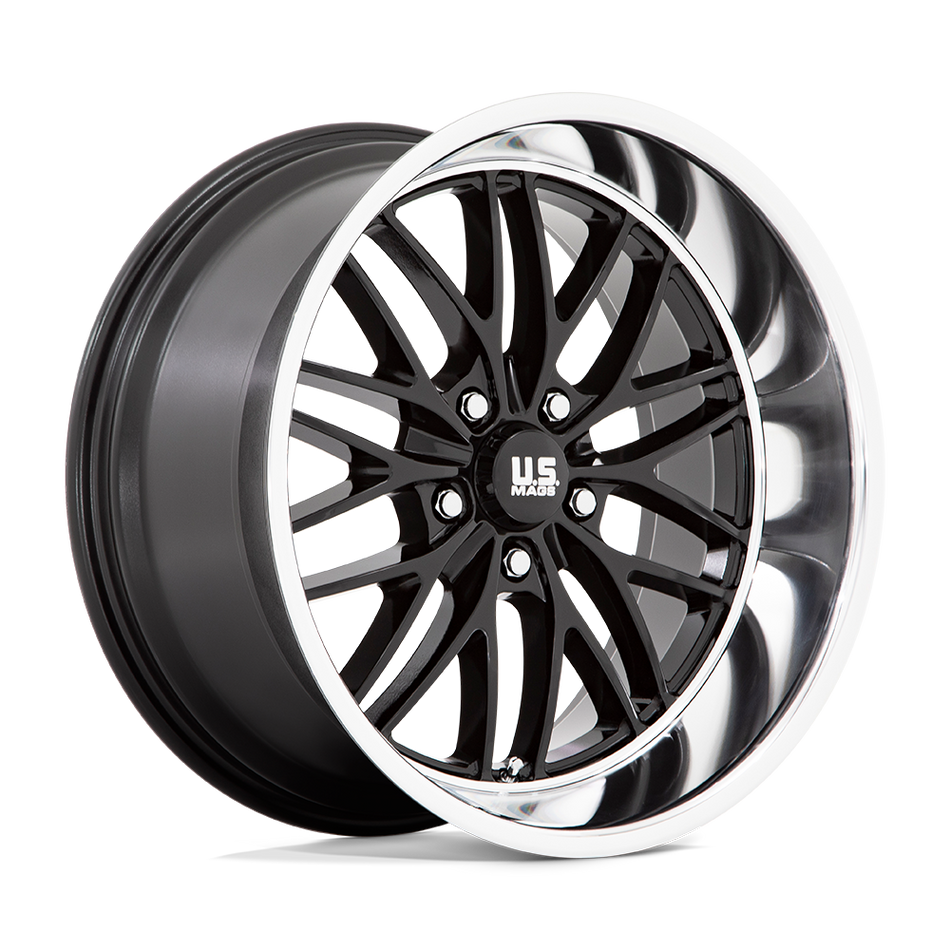 US Mag 1PC U138 SANTA CRUZ – 20X10 – 5X127 – 6 mm – GLOSS BLACK W/ DIAMOND CUT LIP