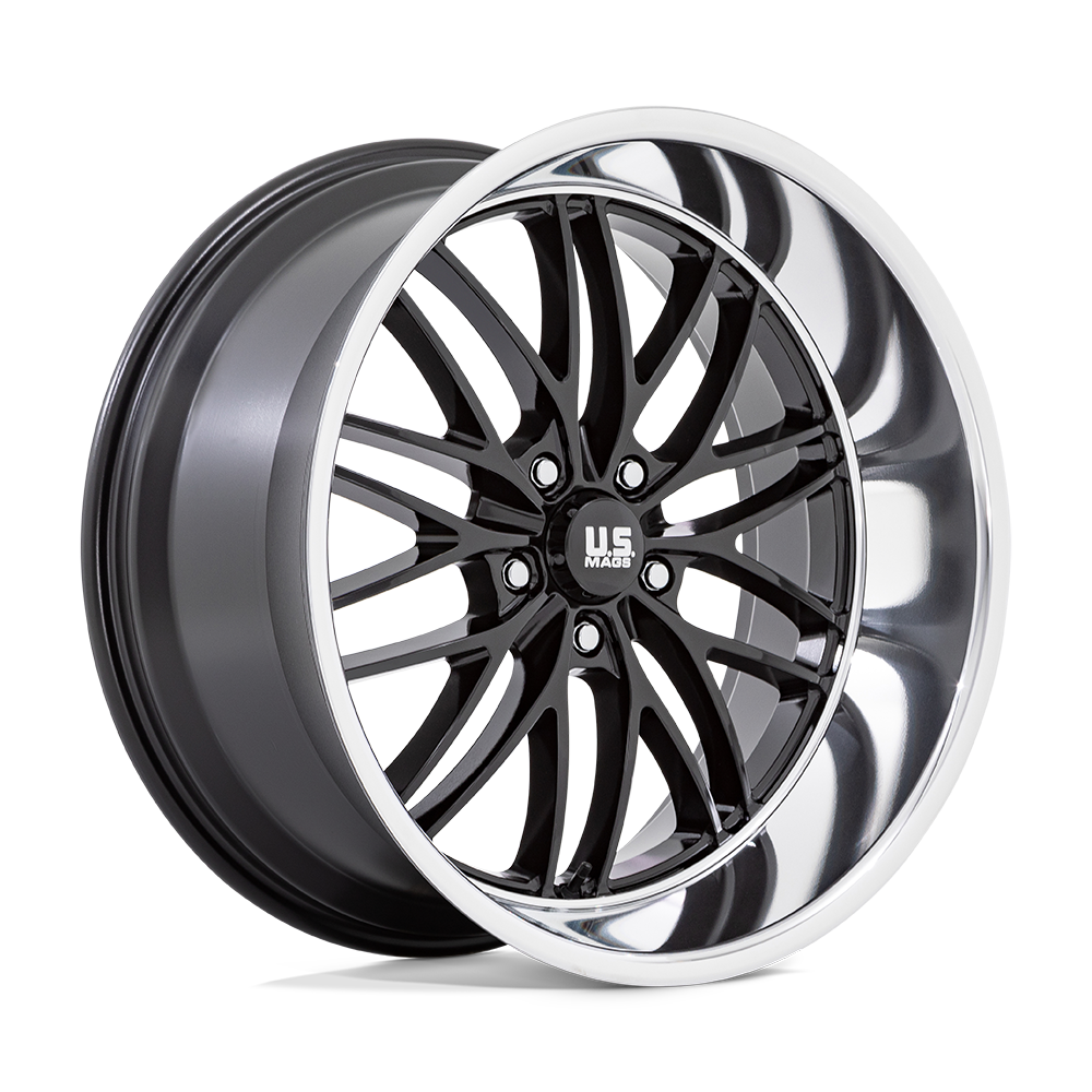 US Mag 1PC U138 SANTA CRUZ – 22X10.5 – 5X127 – 0 mm – GLOSS BLACK W/ DIAMOND CUT LIP