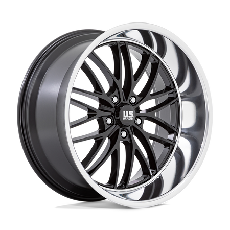US Mag 1PC U138 SANTA CRUZ – 22X10.5 – 5X127 – 0 mm – GLOSS BLACK W/ DIAMOND CUT LIP