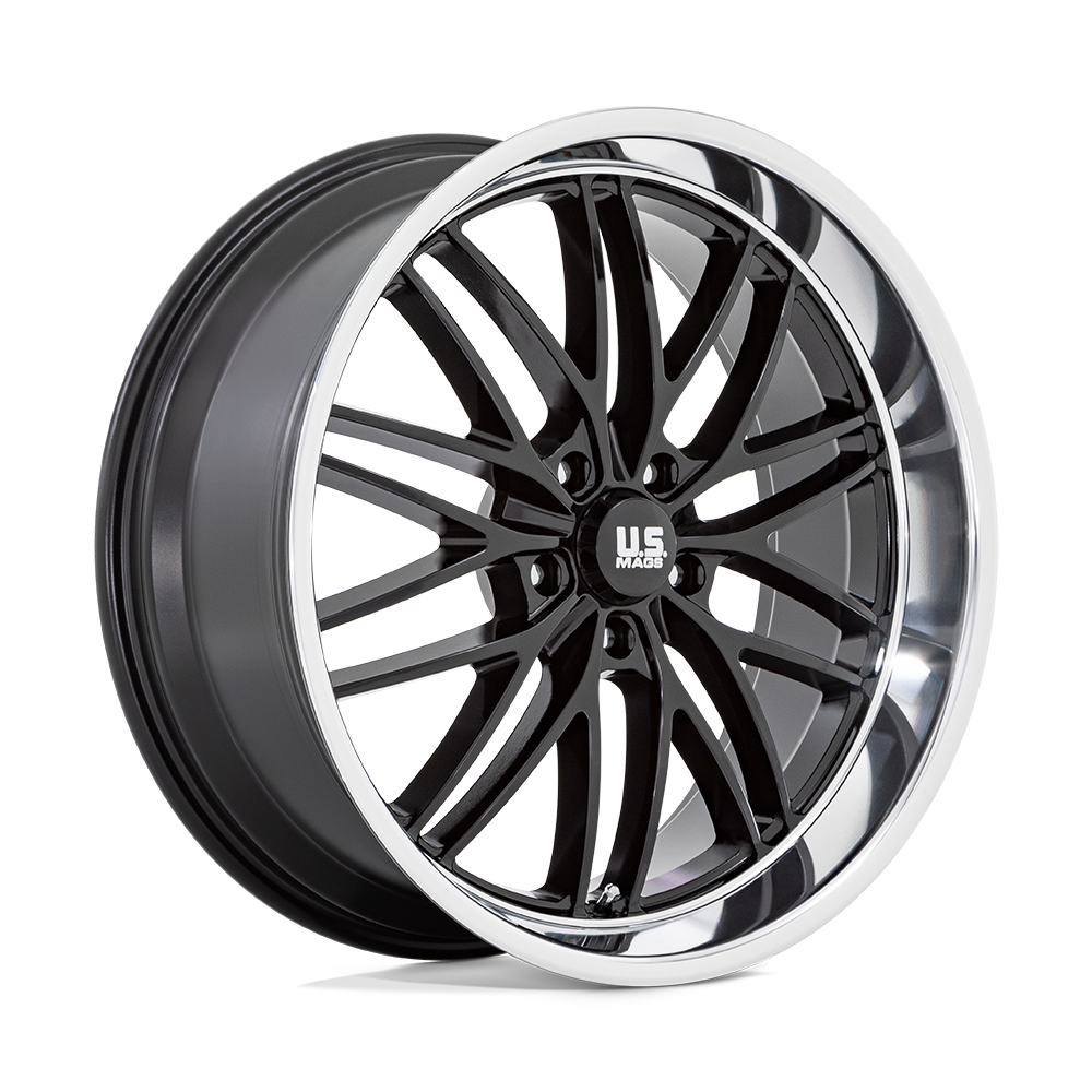 US Mag 1PC U138 SANTA CRUZ – 22X9 – 5X127 – 15 mm – GLOSS BLACK W/ DIAMOND CUT LIP