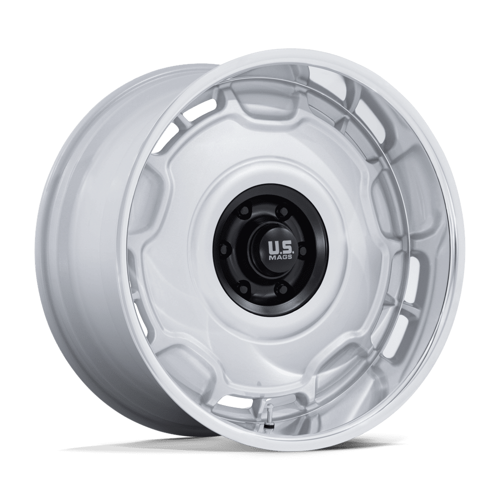 US Mag 1PC UC146 ARLINGTON – 20X8.5 – 6X139.7 – 1 mm – SILVER M-BLK CENTER W/ DC-LIP