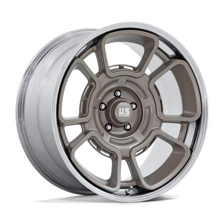 US Mag 1PC UC147 FLAGSTAFF – 22X9 – 5X127 – 0 mm – PEWTER W/ CHROME LIP