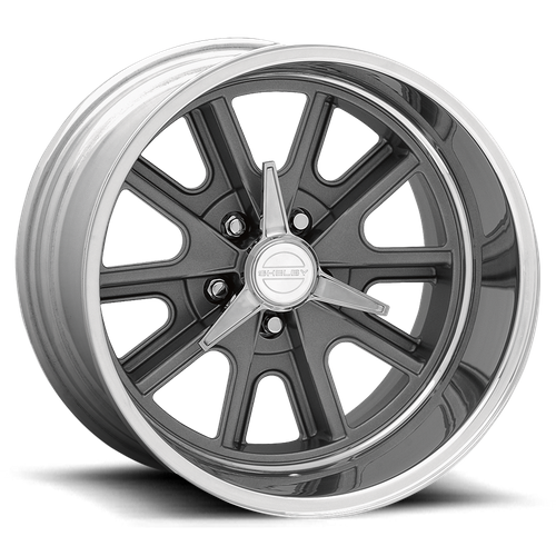American Racing Vintage VN427 SHELBY COBRA – 17X8 – 5X120.65 – -6 mm – TWO-PC MAG GRAY POLISH BARREL