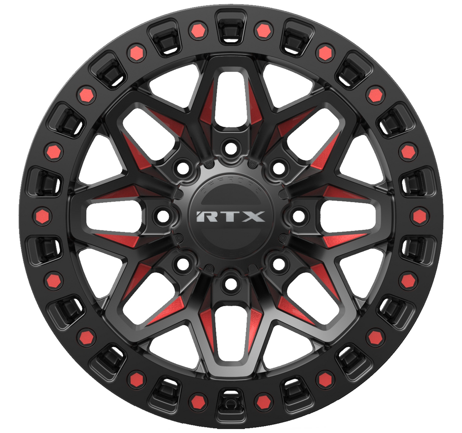 RTX Zion – 18x9 – 8x180 – ET20 – Noir lustré fraisé rouge