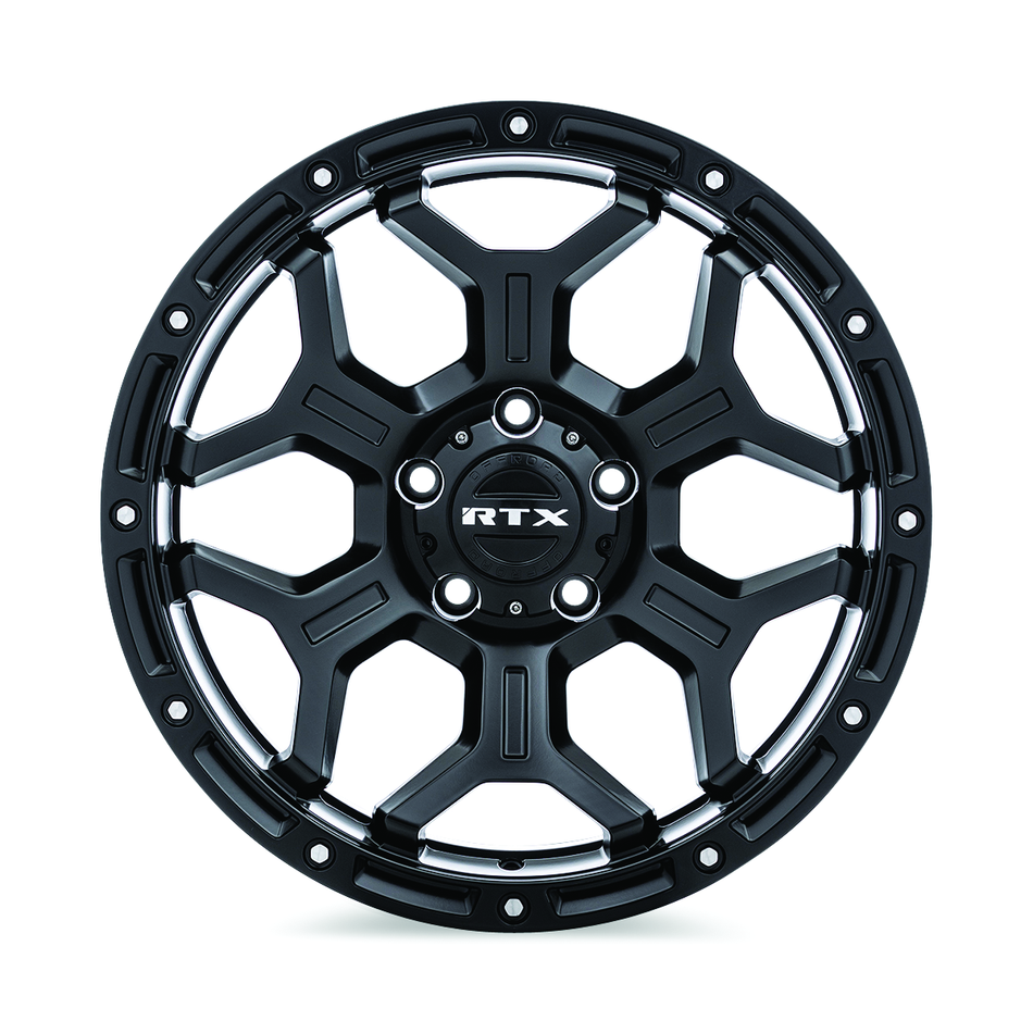 RTX Goliath – 17x9 – 5x127 – ET-15 – Noir satin avec rivets fraisés