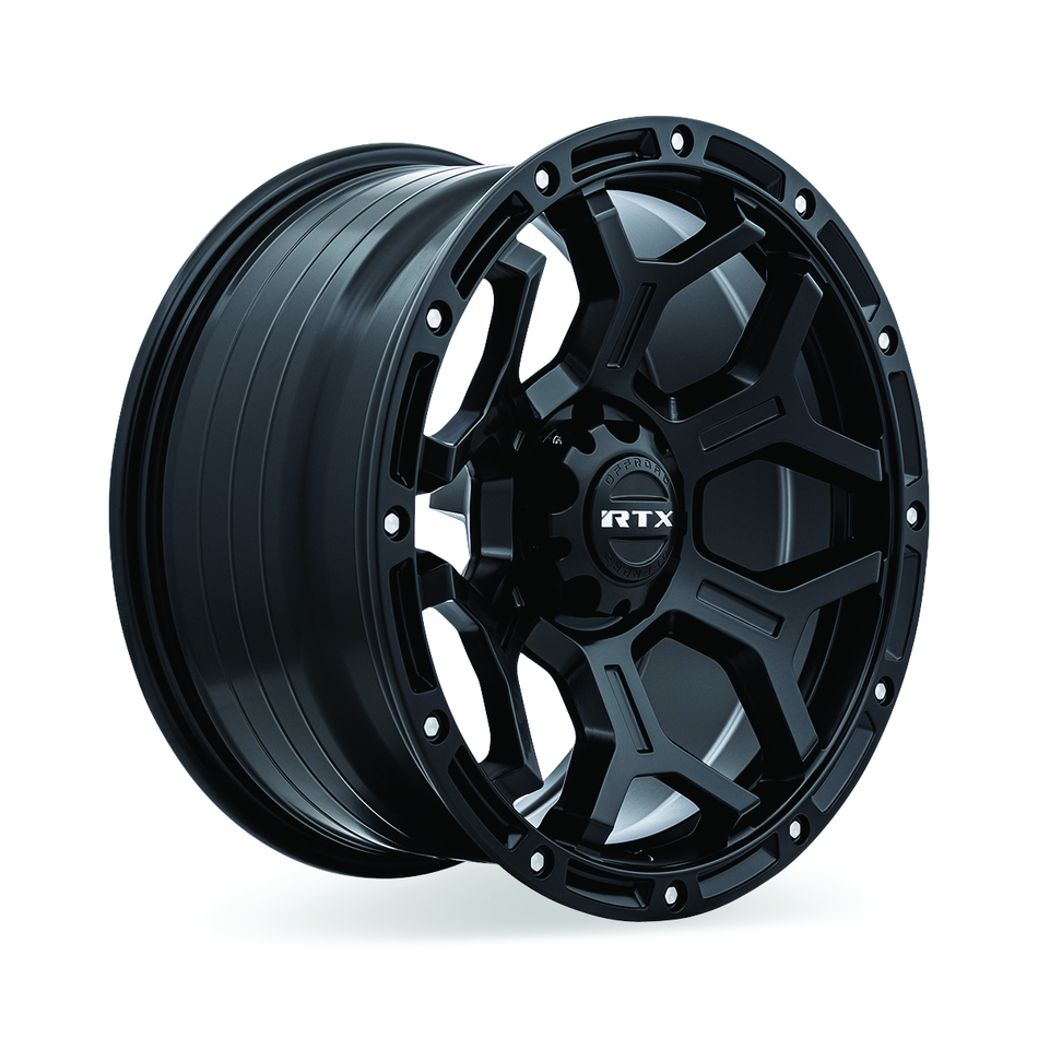 RTX Goliath – 17x9 – 6x139.7 – ET0 – Noir satin avec rivets fraisés