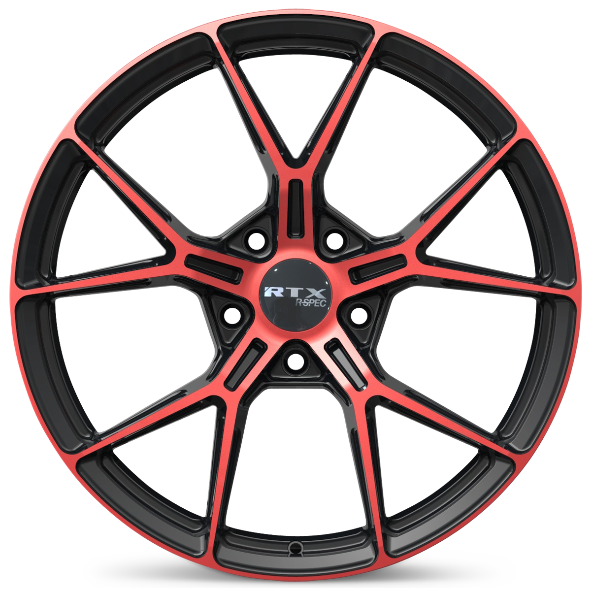 RTX RS01 – 18x8 – 5x114.3 – ET38 – Noir lustré machiné rouge