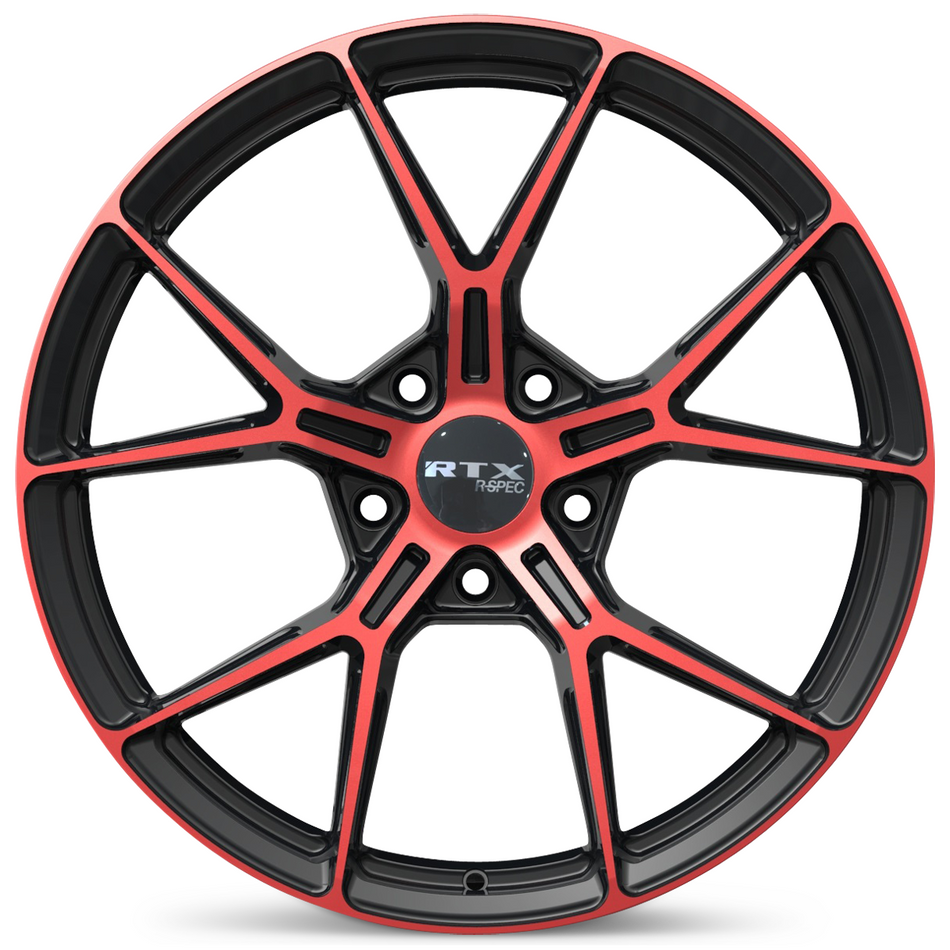 RTX RS01 – 18x8 – 5x114.3 – ET38 – Noir lustré machiné rouge