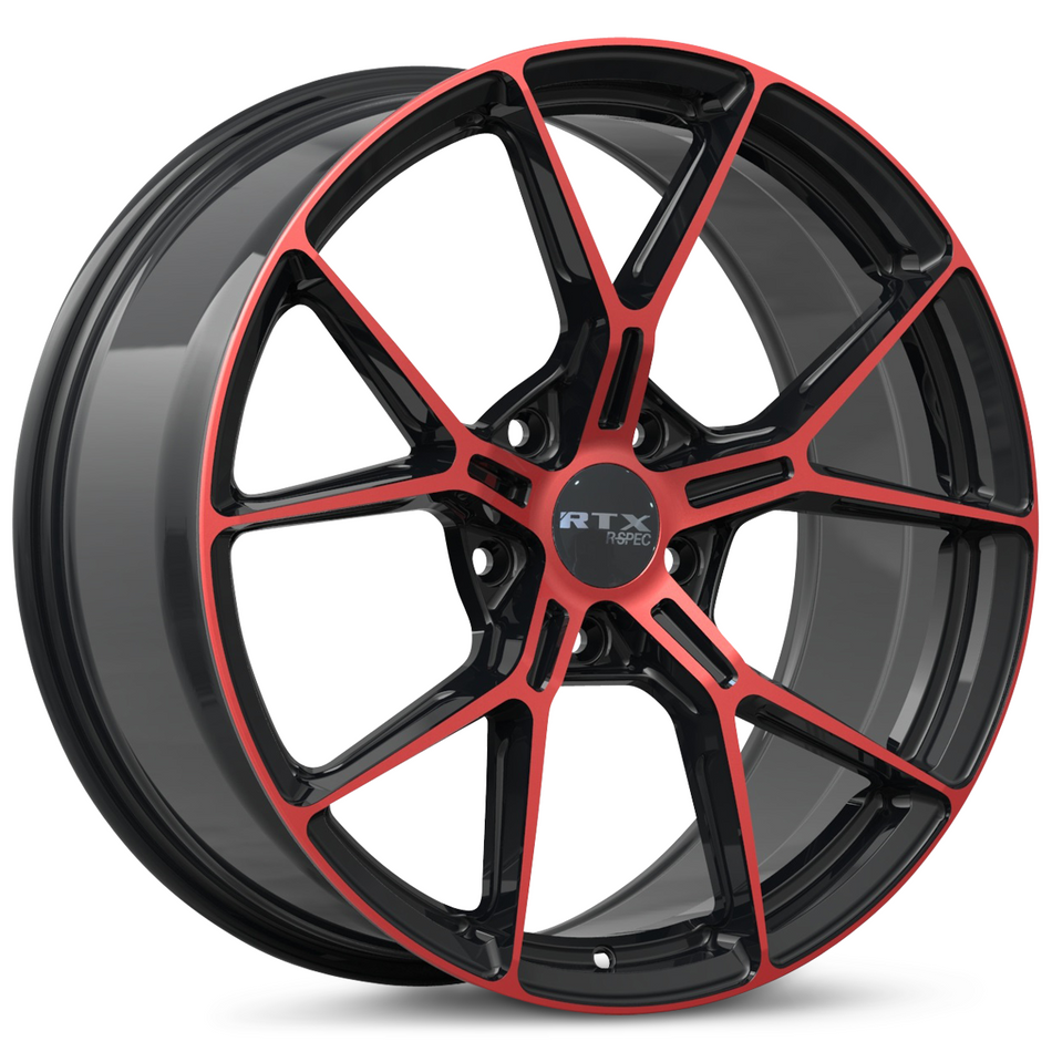 RTX RS01 – 18x8 – 5x114.3 – ET38 – Noir lustré machiné rouge