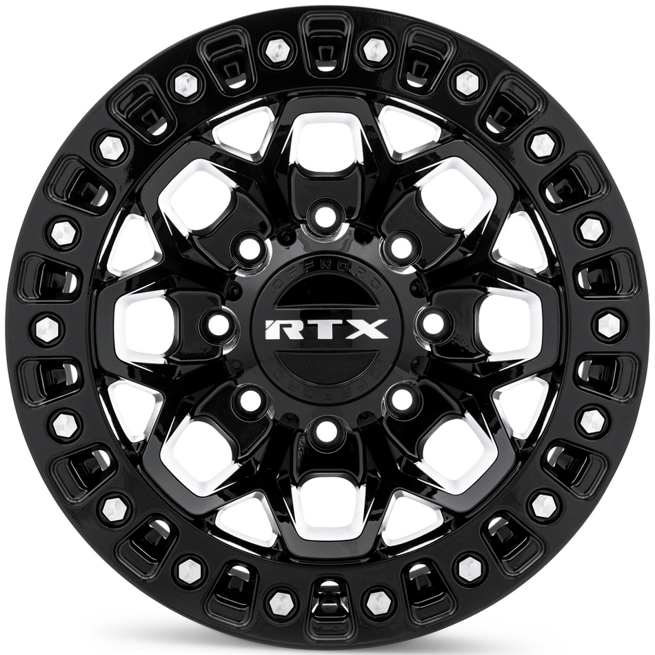 RTX Zion – 17x9 – 5x127 – ET-15 – Noir lustré avec rivet usiné