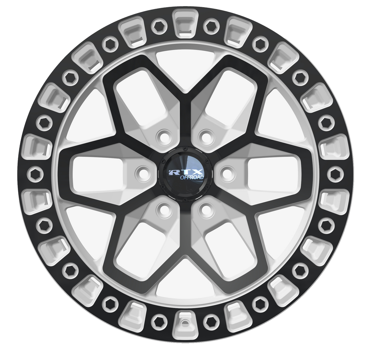 RTX Zion – 17x9 – 5x127 – ET-15 – Blanc lustré avec branches noires