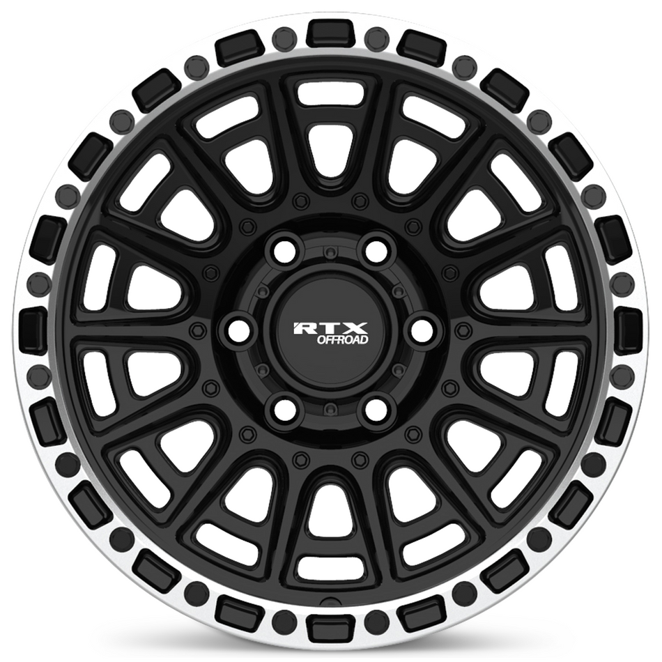 RTX Striker – 20x9 – 6x139.7 – ET10 – Noir lustré fraisé avec rebord machiné
