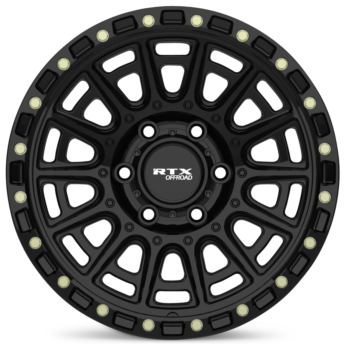 RTX Striker – 17x8.5 – 5x127 – ET-10 – Noir lustré avec rivets fraisé