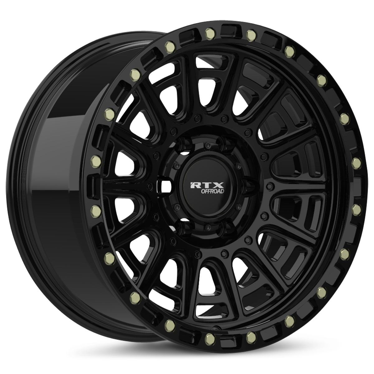 RTX Striker – 17x8.5 – 5x127 – ET-10 – Noir lustré avec rivets fraisé