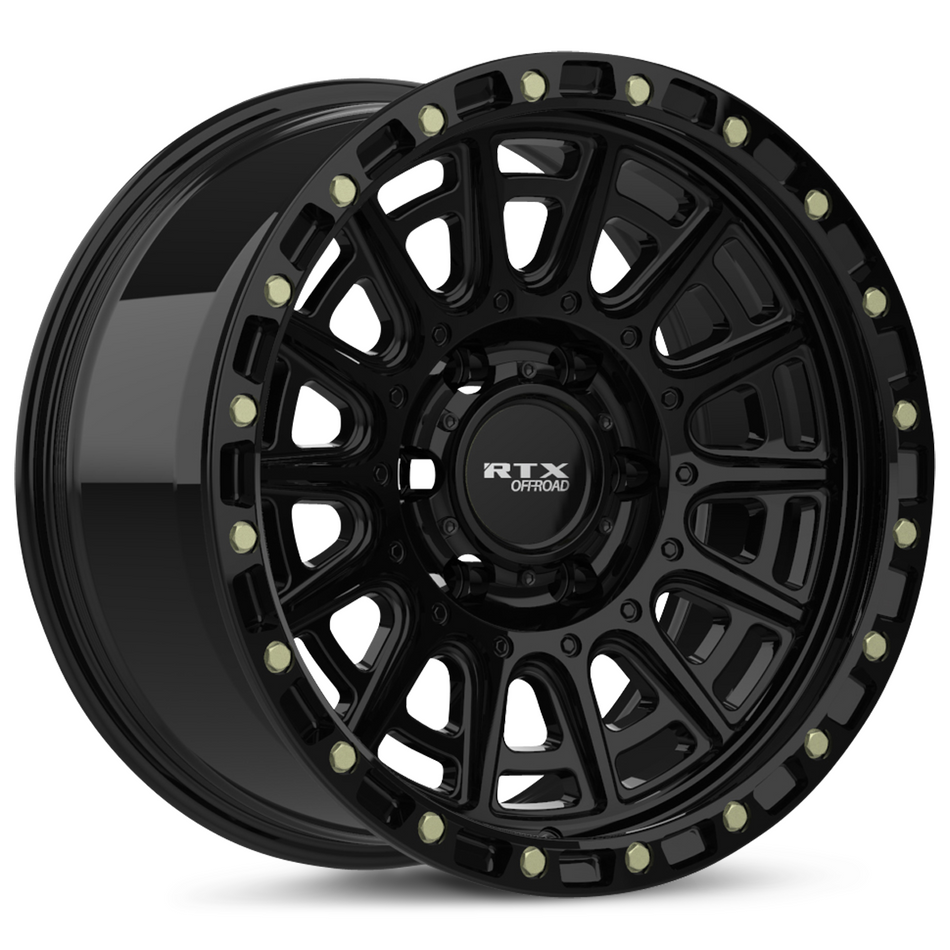 RTX Striker – 17x8.5 – 5x127 – ET-10 – Noir lustré avec rivets fraisé