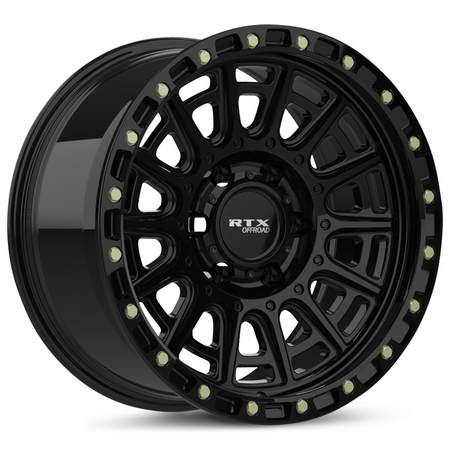 RTX Striker – 17x8.5 – 5x127 – ET-10 – Noir lustré avec rivets fraisé