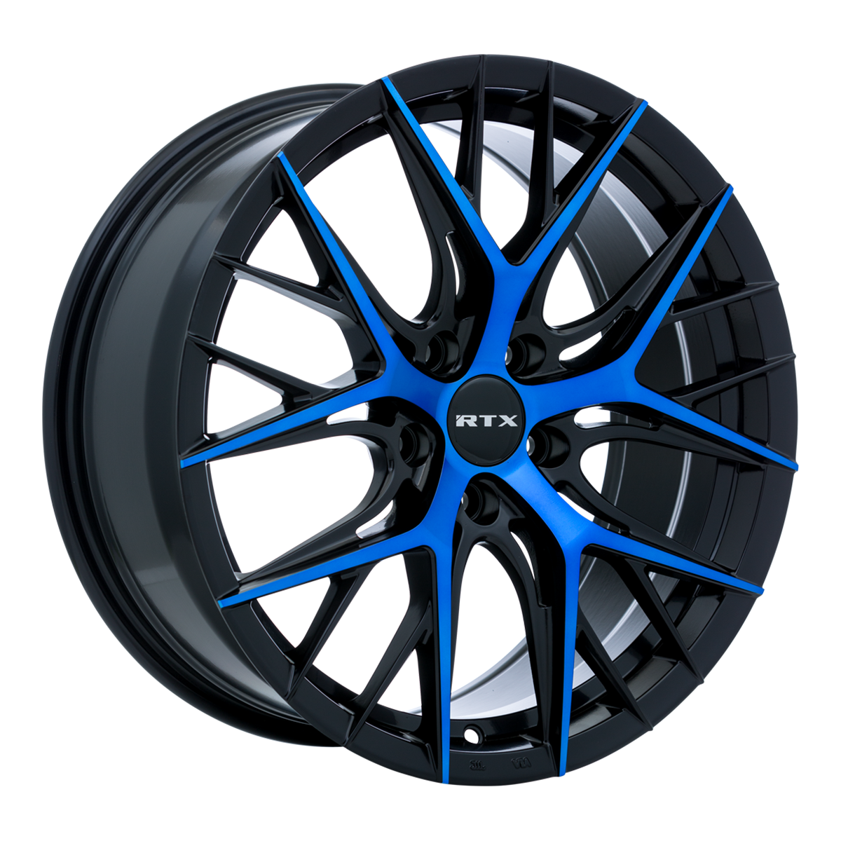 RTX Valkyrie – 18x8 – 5x114.3 – ET40 – Noir lustré machiné bleu